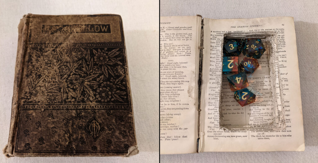 Mini Spellbook Dice Box, Dice Book Box