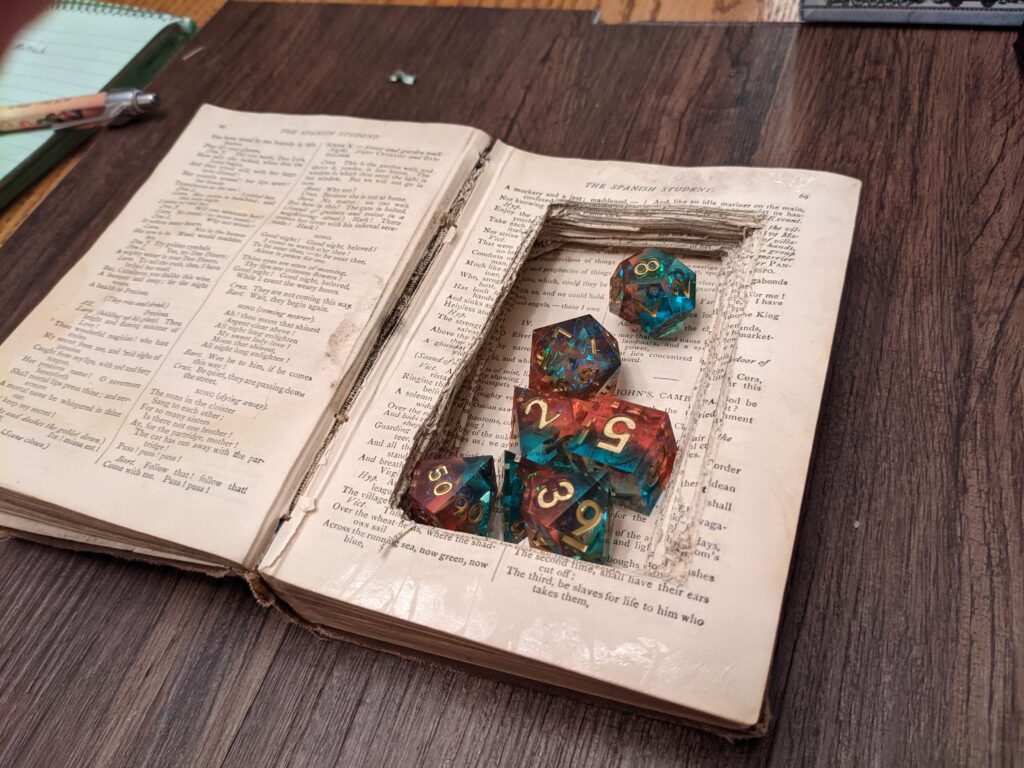 Mini Spellbook Dice Box, Dice Book Box