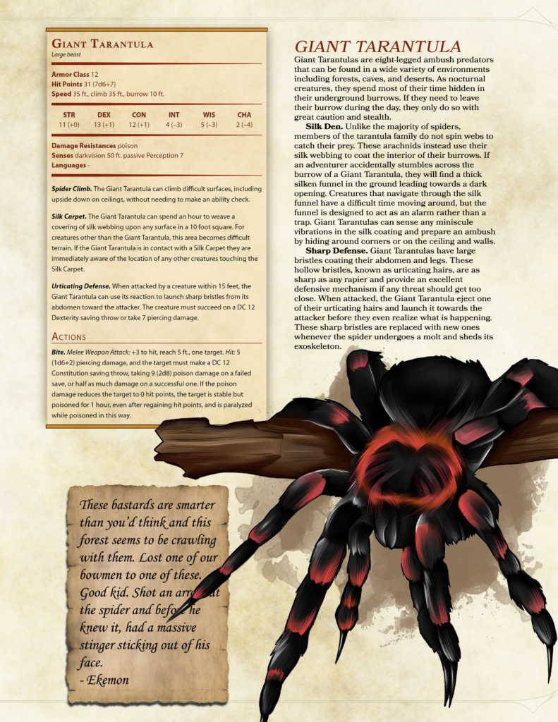 dnd 5e spider monsters